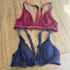 Velvet and lace Victoria secret bralettes